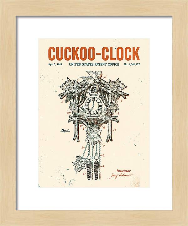 Cuckoo Clock Retro Patent Us1041177a