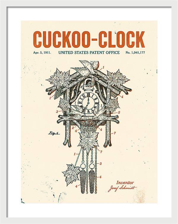 Cuckoo Clock Retro Patent Us1041177a