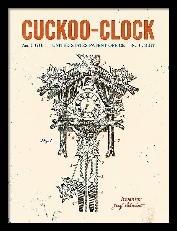 Cuckoo Clock Retro Patent Us1041177a