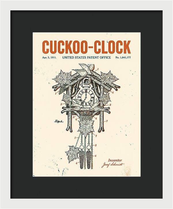 Cuckoo Clock Retro Patent Us1041177a