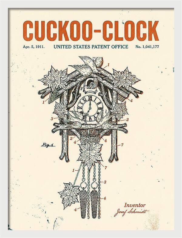 Cuckoo Clock Retro Patent Us1041177a