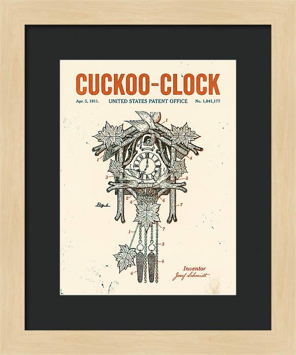 Cuckoo Clock Retro Patent Us1041177a