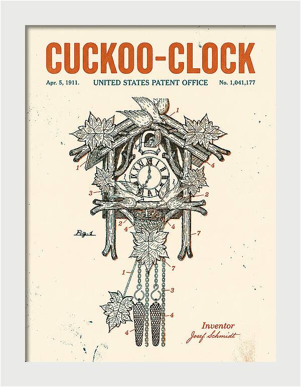 Cuckoo Clock Retro Patent Us1041177a