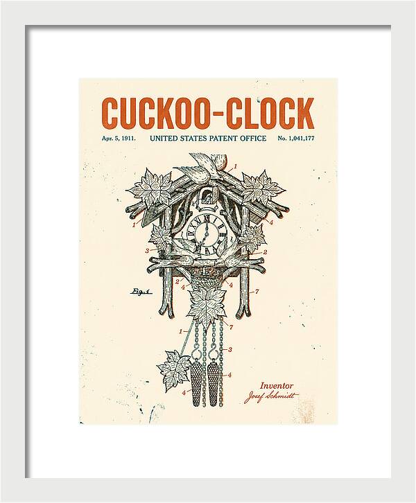 Cuckoo Clock Retro Patent Us1041177a