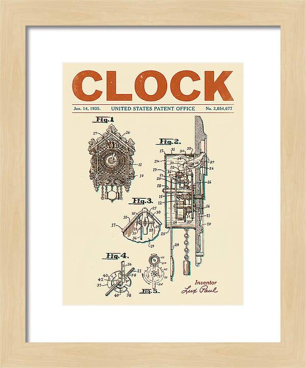 Cuckoo Clock Retro Patent Us2054677a