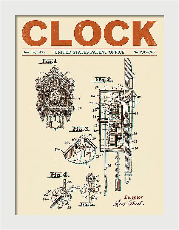 Cuckoo Clock Retro Patent Us2054677a