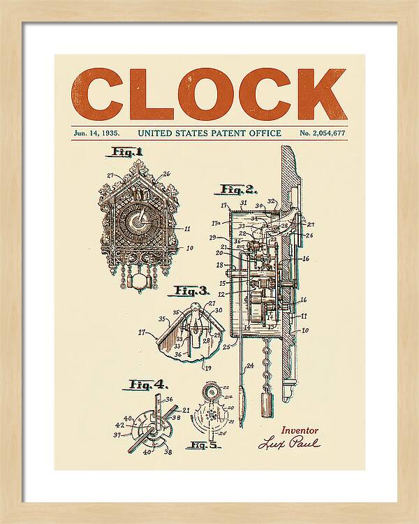 Cuckoo Clock Retro Patent Us2054677a