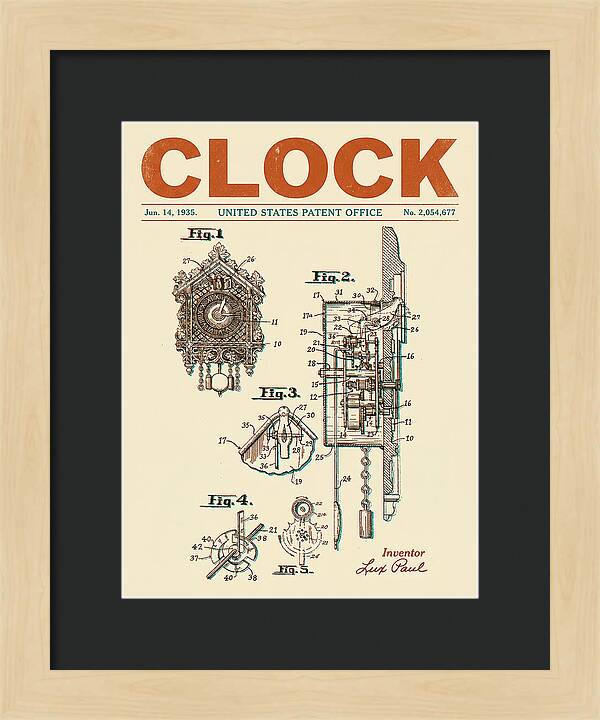 Cuckoo Clock Retro Patent Us2054677a