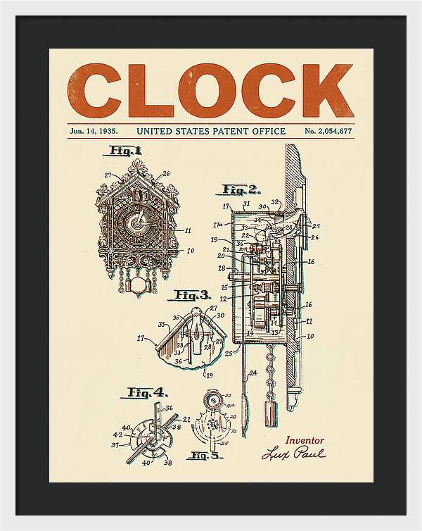 Cuckoo Clock Retro Patent Us2054677a