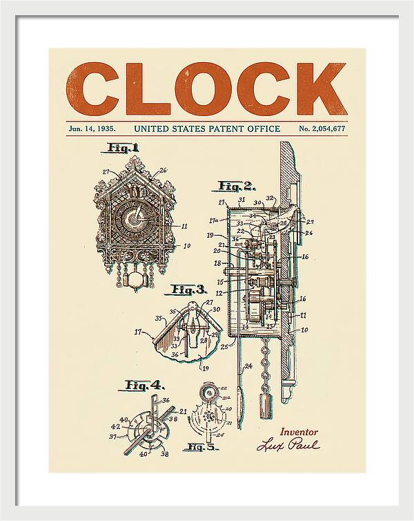 Cuckoo Clock Retro Patent Us2054677a