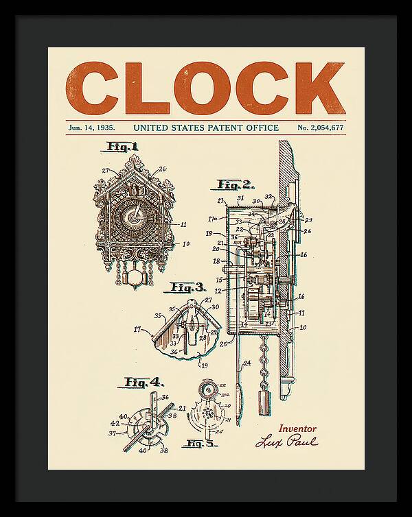 Cuckoo Clock Retro Patent Us2054677a