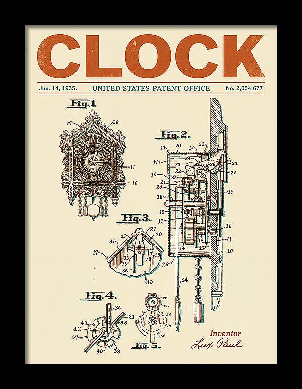 Cuckoo Clock Retro Patent Us2054677a