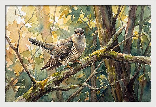 Cuckoo Perched In Nature