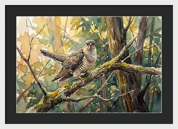 Cuckoo Perched In Nature