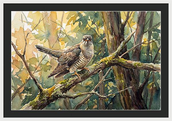 Cuckoo Perched In Nature