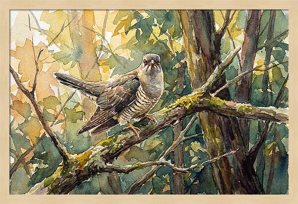 Cuckoo Perched In Nature