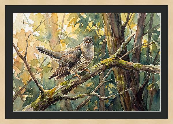 Cuckoo Perched In Nature