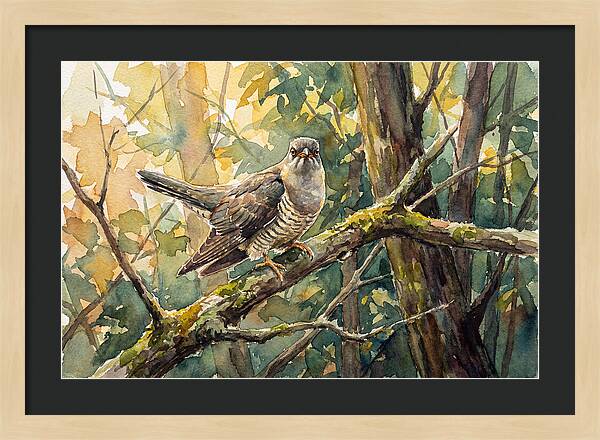 Cuckoo Perched In Nature