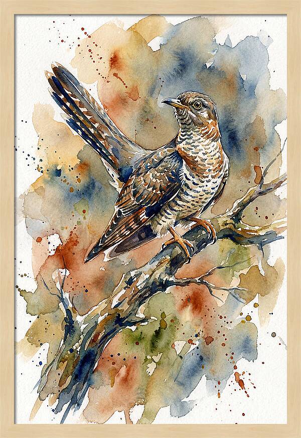 Cuckoo Perched On A Branch