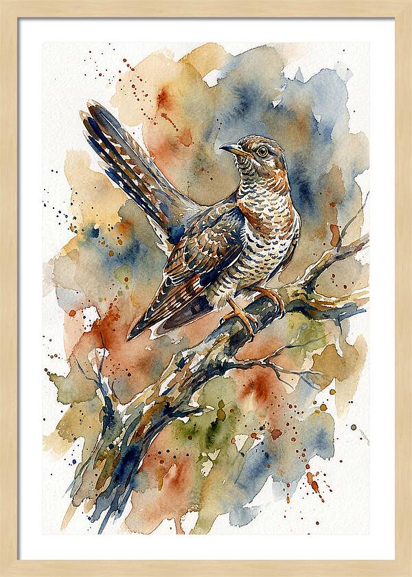 Cuckoo Perched On A Branch
