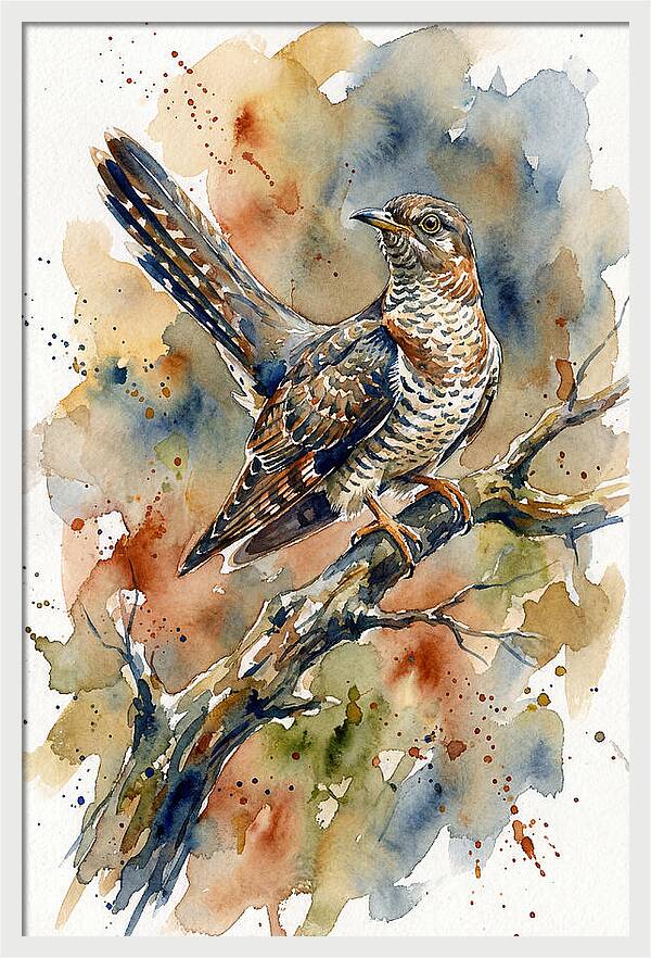 Cuckoo Perched On A Branch