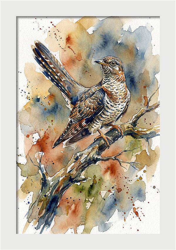 Cuckoo Perched On A Branch