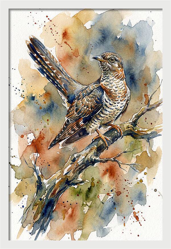 Cuckoo Perched On A Branch