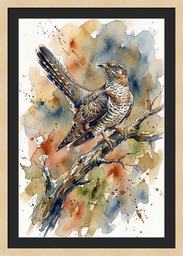 Cuckoo Perched On A Branch