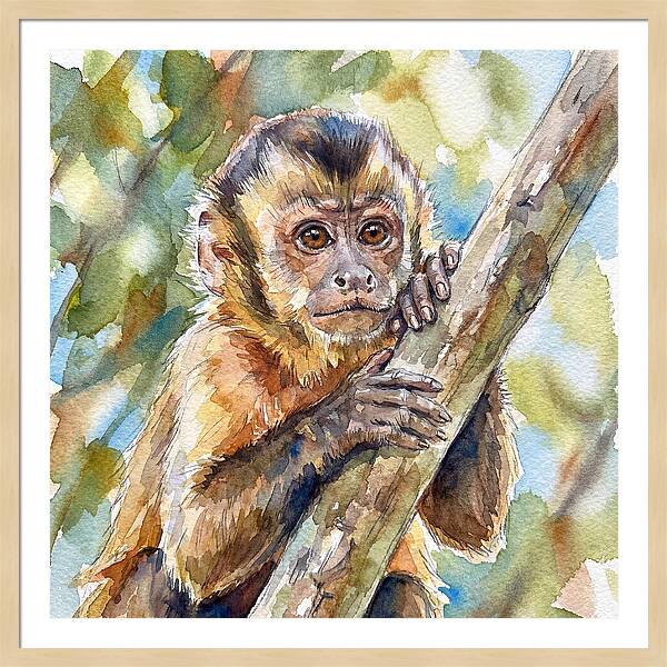 Curious Monkey In Nature