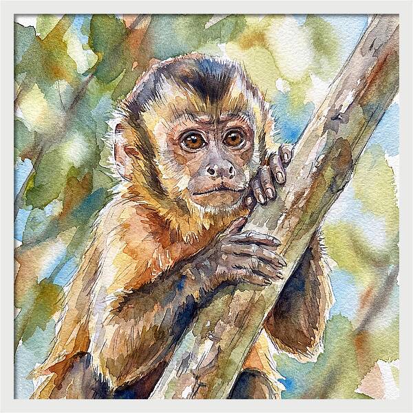 Curious Monkey In Nature
