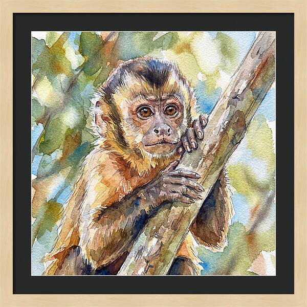 Curious Monkey In Nature