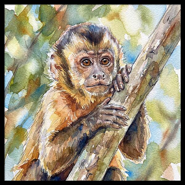 Curious Monkey In Nature
