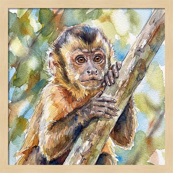 Curious Monkey In Nature