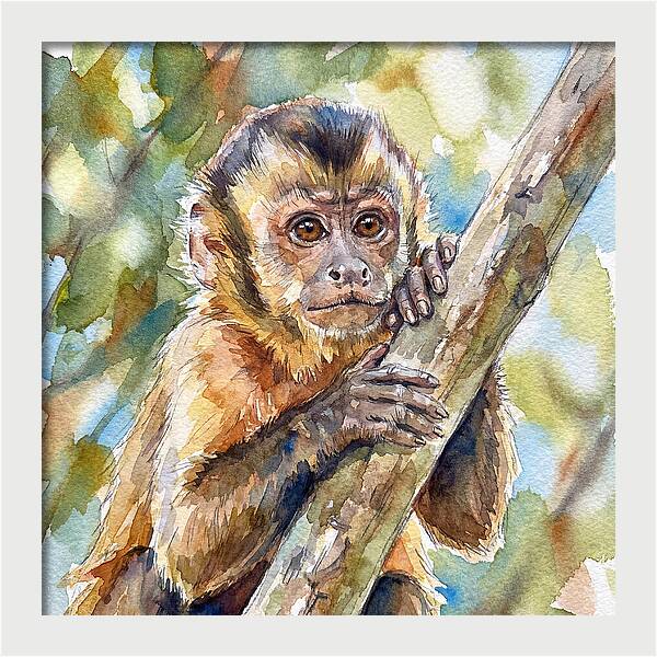 Curious Monkey In Nature