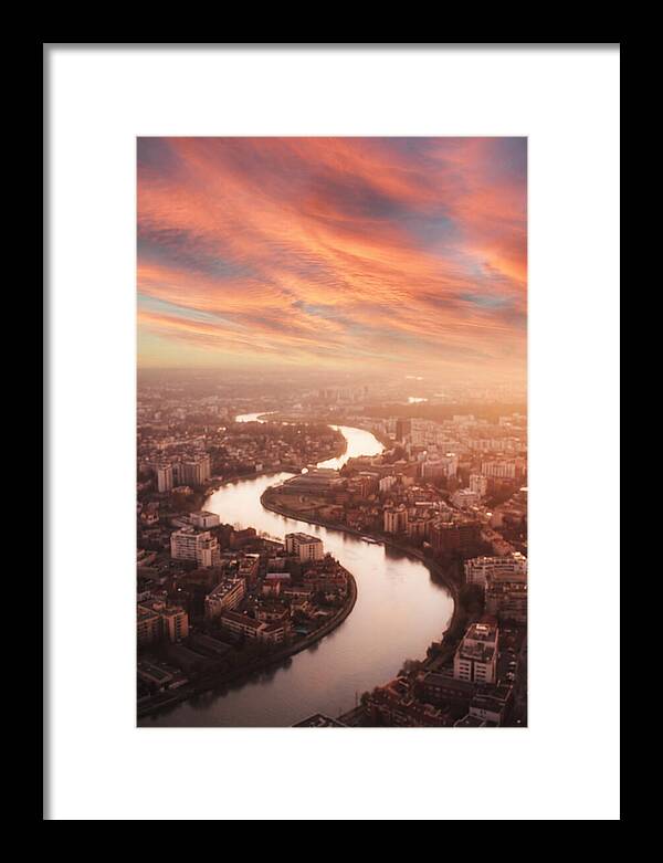 Curved River Through Cityscape
