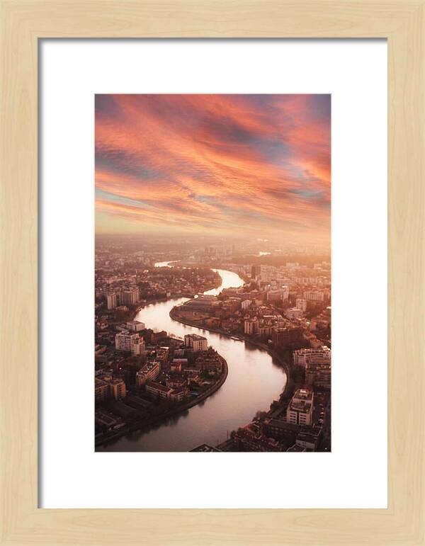 Curved River Through Cityscape