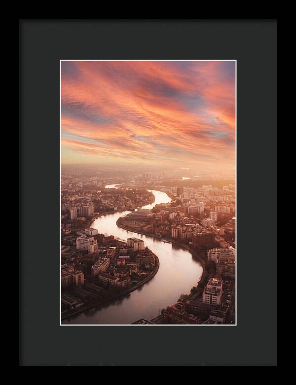 Curved River Through Cityscape