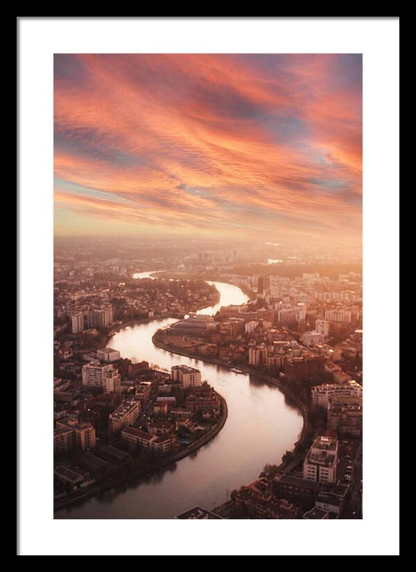 Curved River Through Cityscape