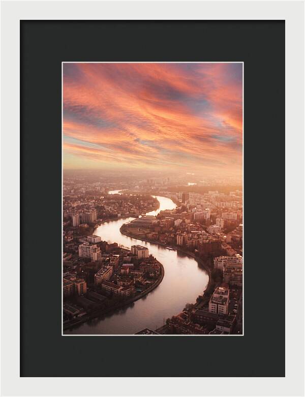 Curved River Through Cityscape