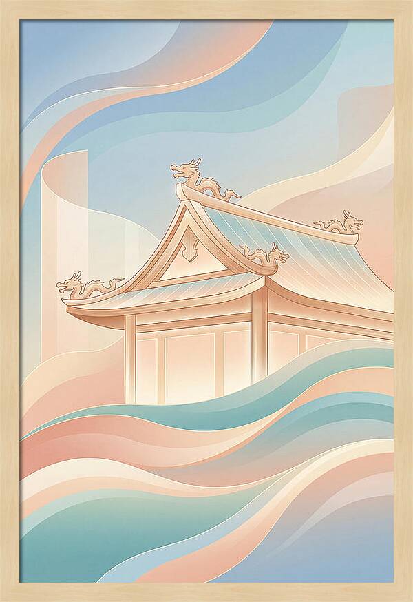 Curved Roof Temple With Dragons