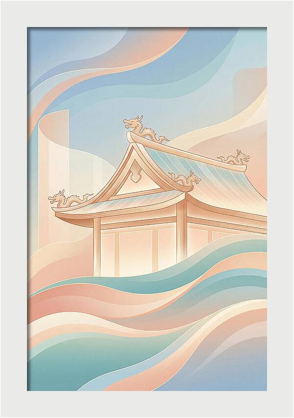 Curved Roof Temple With Dragons