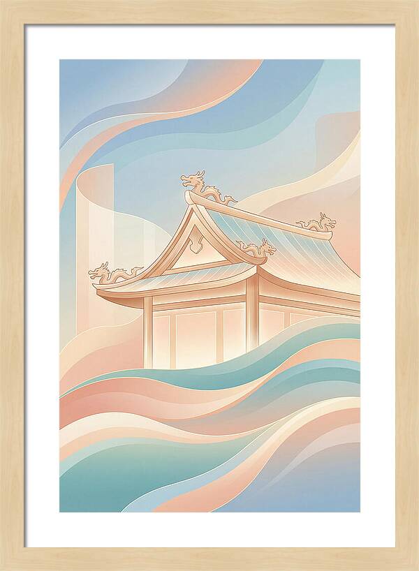 Curved Roof Temple With Dragons