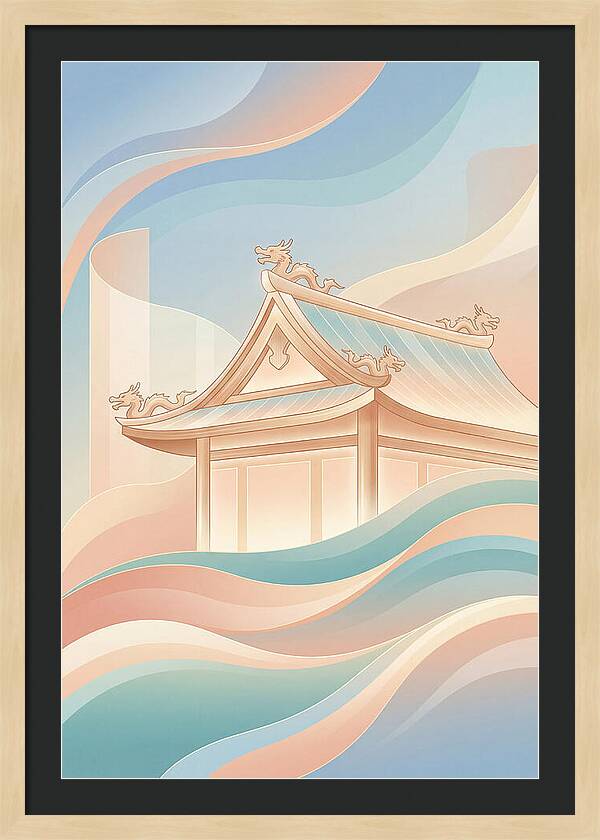 Curved Roof Temple With Dragons