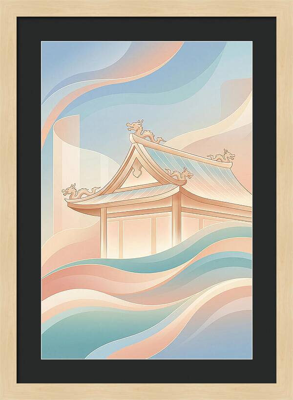 Curved Roof Temple With Dragons
