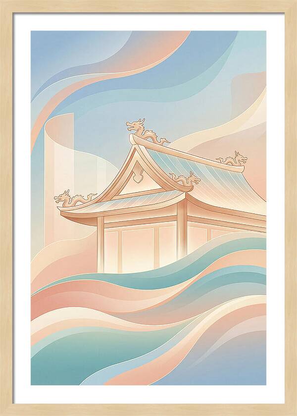 Curved Roof Temple With Dragons