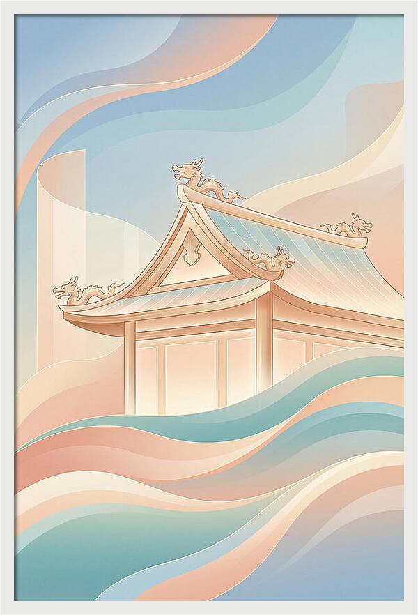 Curved Roof Temple With Dragons