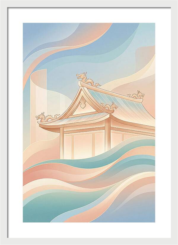 Curved Roof Temple With Dragons