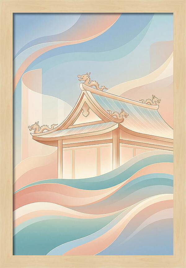 Curved Roof Temple With Dragons
