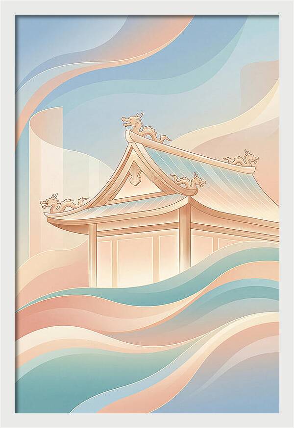 Curved Roof Temple With Dragons