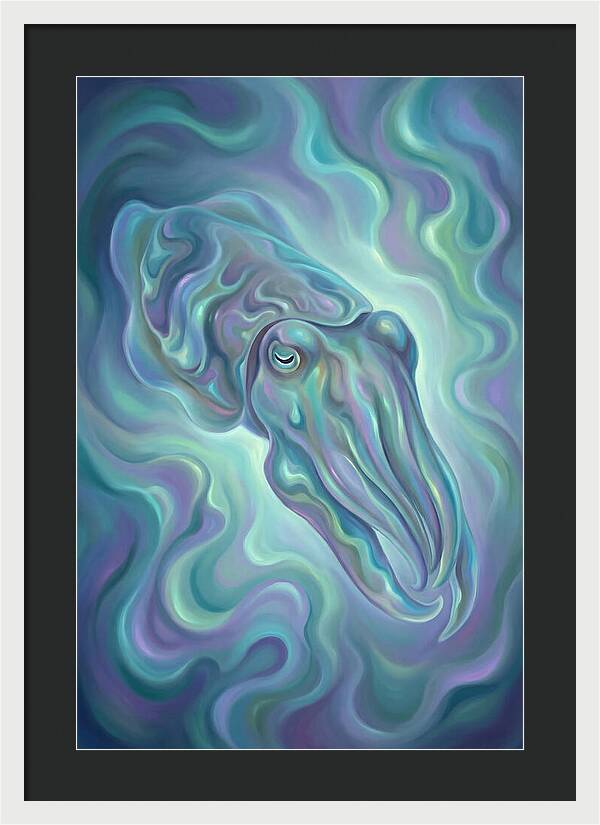Cuttlefish In Iridescent Waters